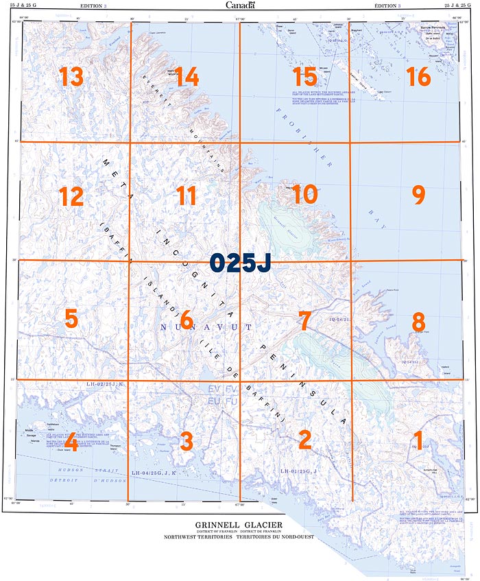 Canada Topo Maps NTS Block 025J Map Town   025j 