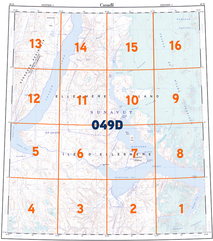 Canada Topo Maps Nts Block 049d Map Town 1678