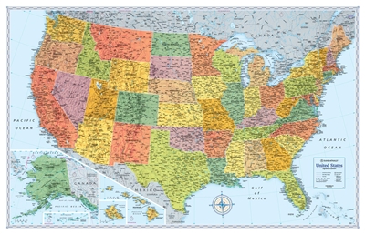 United States Wall Map Signature Edition Rand McNally. Updated and ...