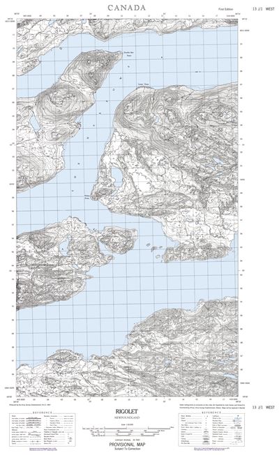 013j01w Rigolet Topographic Map 7955