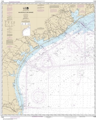 NOAA Chart 11300. Nautical Chart of Galveston to Rio Grande - Gulf of ...