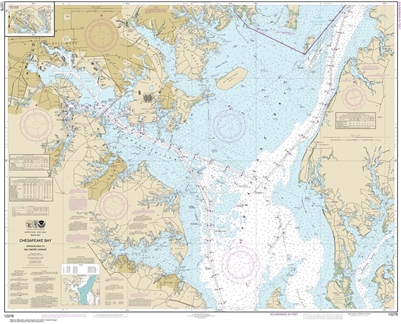 NOAA Chart 12278. Nautical Chart of Chesapeake Bay Approaches to ...