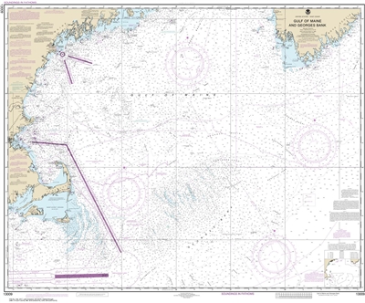 NOAA Chart 13009. Nautical Chart of Gulf of Maine and Georges Bank ...