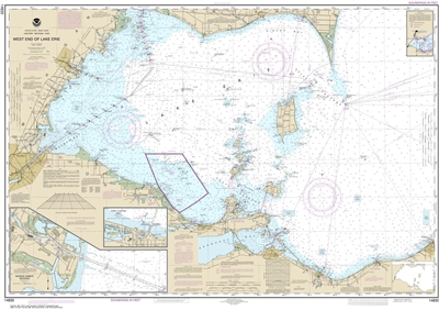 NOAA Chart 14830. Nautical Chart of West End of Lake Erie - Port ...