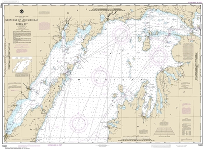 NOAA Chart 14902. Nautical Chart of North end of Lake Michigan ...