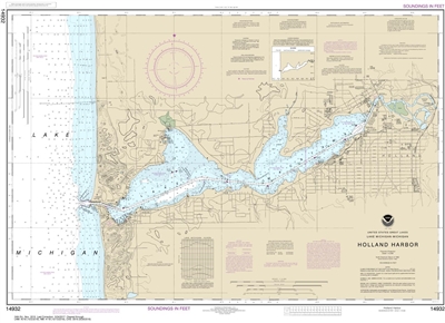 NOAA Chart 14932. Nautical Chart of Holland Harbor on Lake Michigan ...