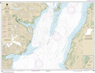 NOAA Chart 16661. Nautical Chart of Cook Inlet - Anchor Point to Kalgin ...