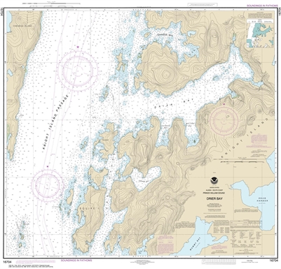 NOAA Chart 16704. Nautical Chart of Drier Bay, Prince William Sound ...