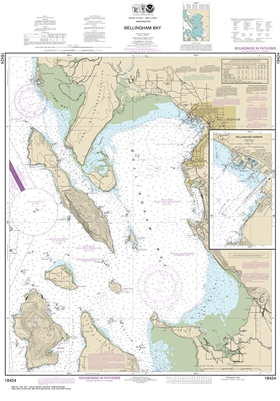 NOAA Nautical Chart 18424. Bellingham Bay. NOAA maps portray water