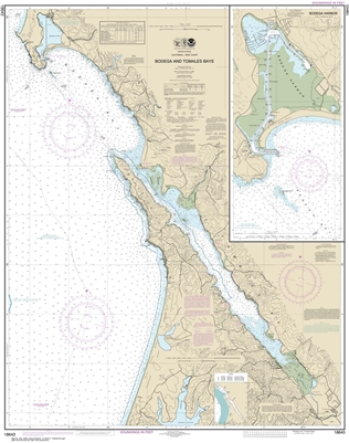 NOAA Chart 18643. Nautical Chart of Bodega and Tomales Bays. Includes