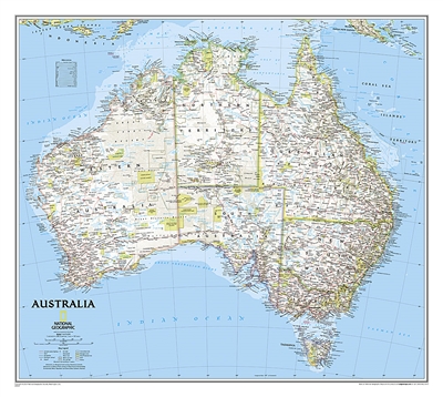 Australia Political Wall Map - National Geographic. One of the most ...