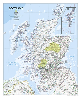 Scotland Political Wall Map - National Geographic. The classic-style ...