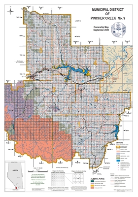 Pincher Creek Landowner Map - MD 9. County and Municipal District (MD ...